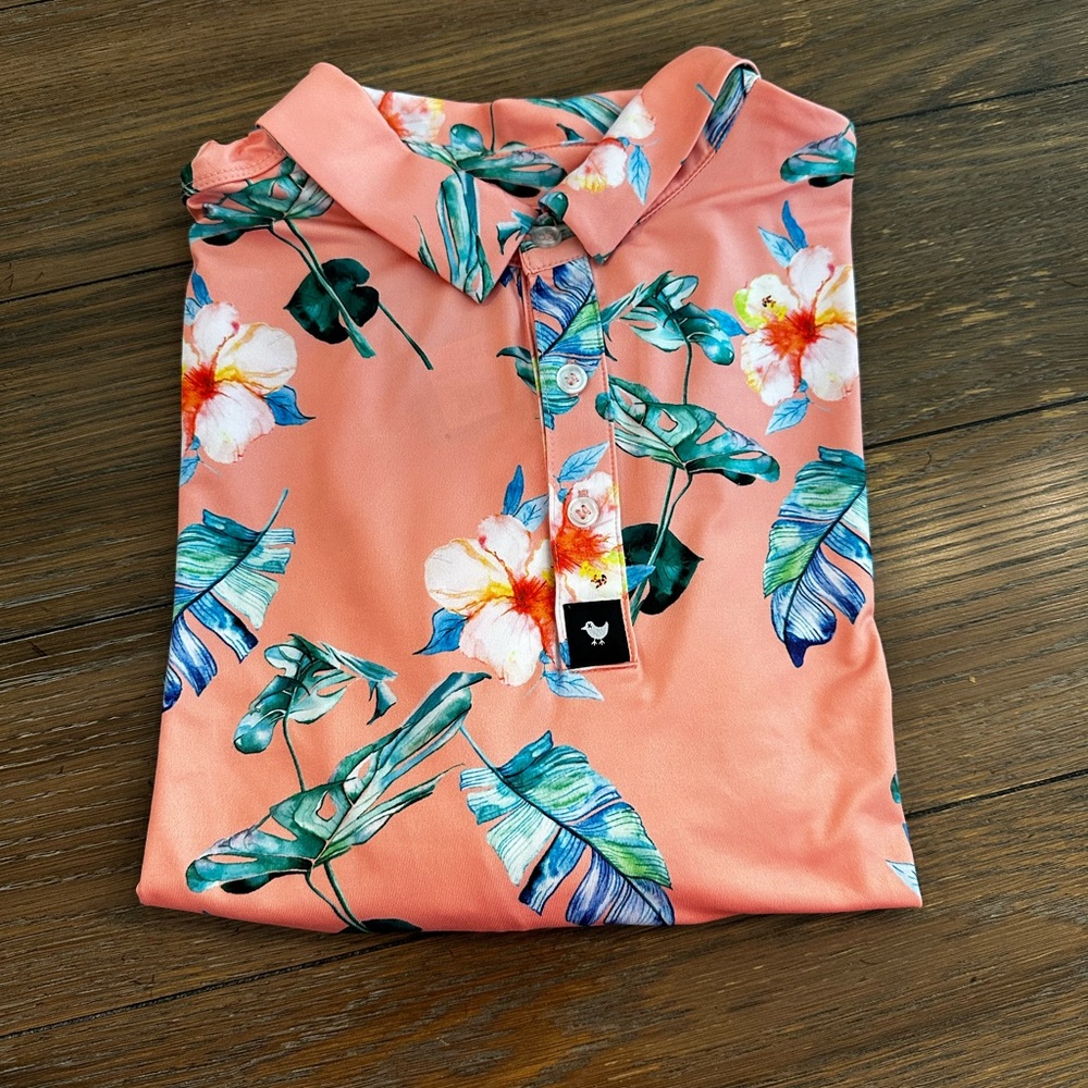Bad Birdie‎ Coral Floral Men's Shirt